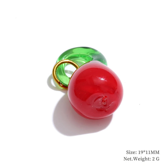 Enamel star flower cherry strawberry charm pendant - product image