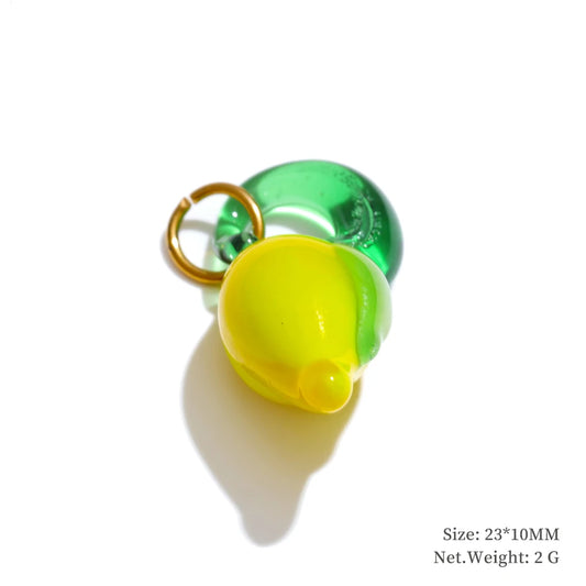 Enamel star flower cherry strawberry charm pendant - product image