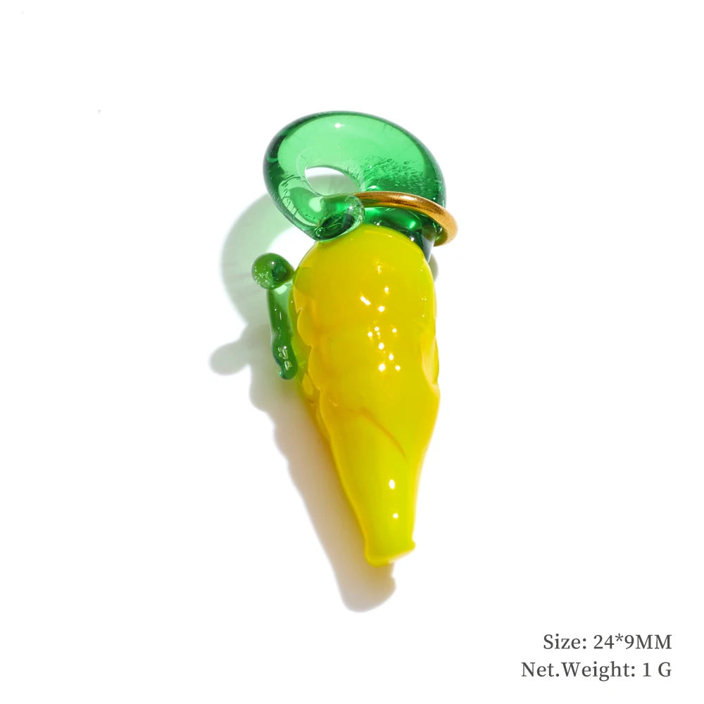 Enamel star flower cherry strawberry charm pendant - product image
