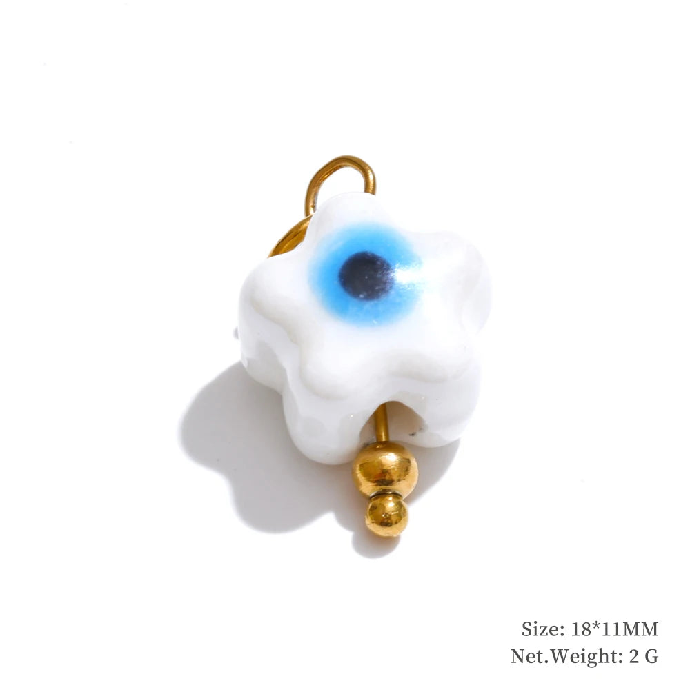 Enamel star flower cherry strawberry charm pendant - product image