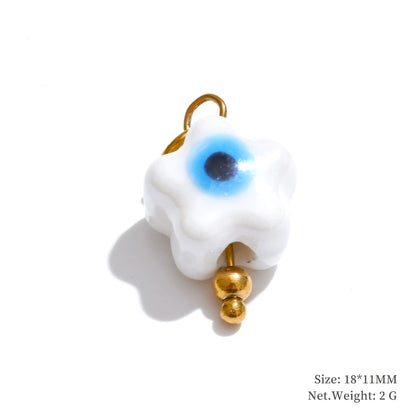 Enamel star flower cherry strawberry charm pendant - product image