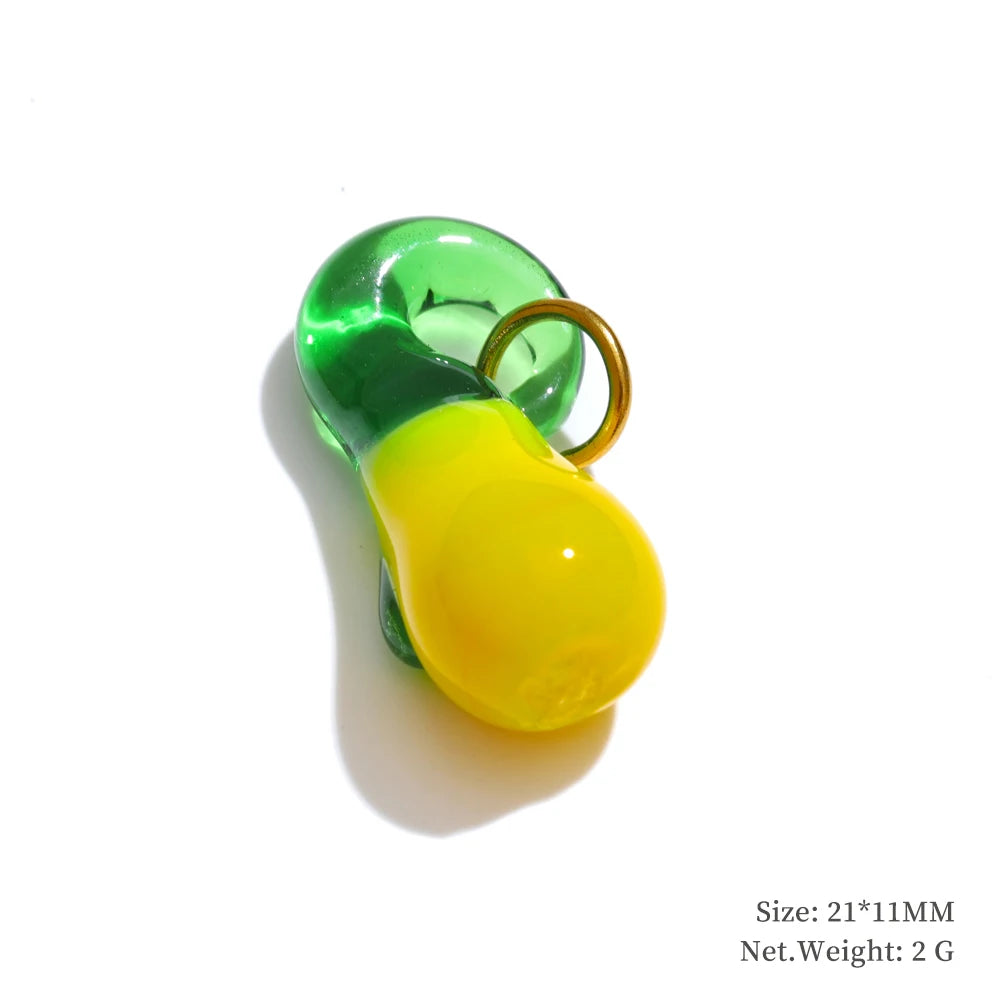 Enamel star flower cherry strawberry charm pendant - product image