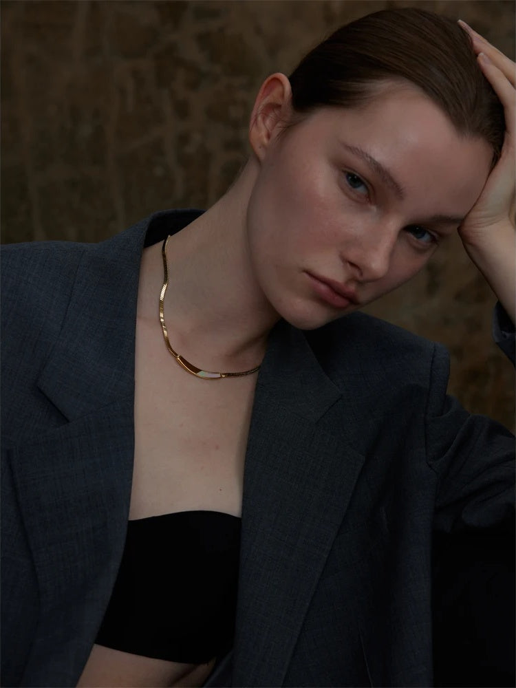 Exquisite chain natural shell collar necklace - product image
