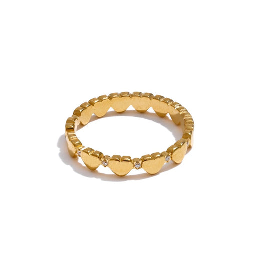 Exquisite zircon heart minimalist unique ring - product image