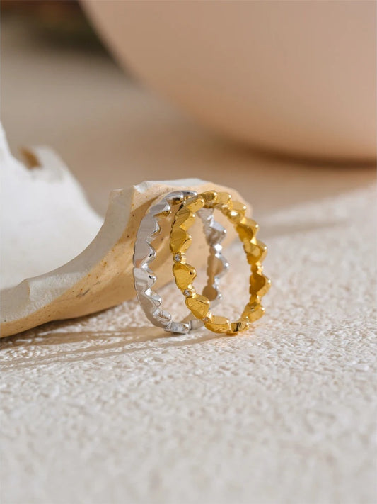 Exquisite zircon heart minimalist unique ring - product image