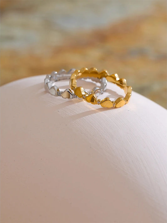 Exquisite zircon heart minimalist unique ring - product image