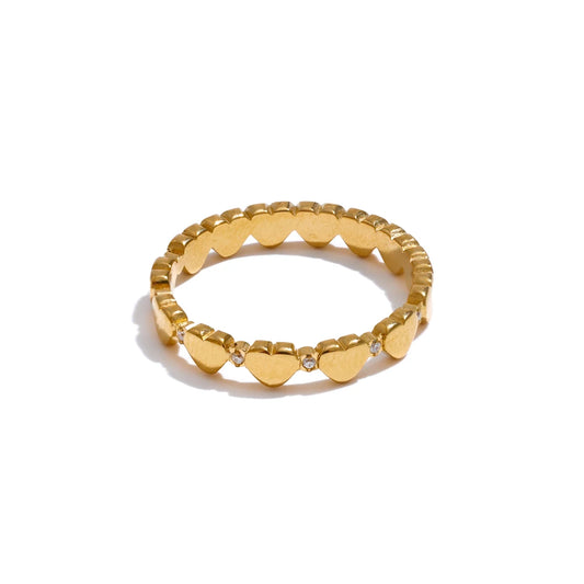 Exquisite zircon heart minimalist unique ring - product image