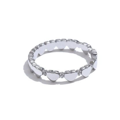 Exquisite zircon heart minimalist unique ring - product image