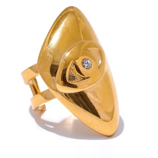 Eye triangle open fashion statement ring women - product image