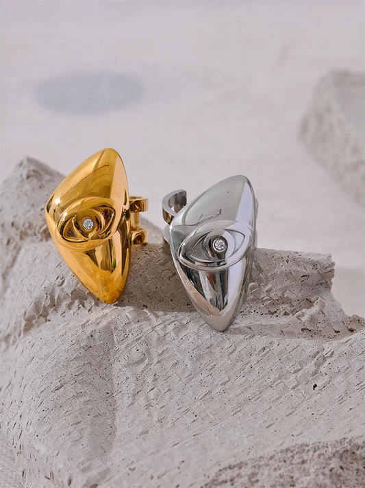 Eye triangle open fashion statement ring women - product image