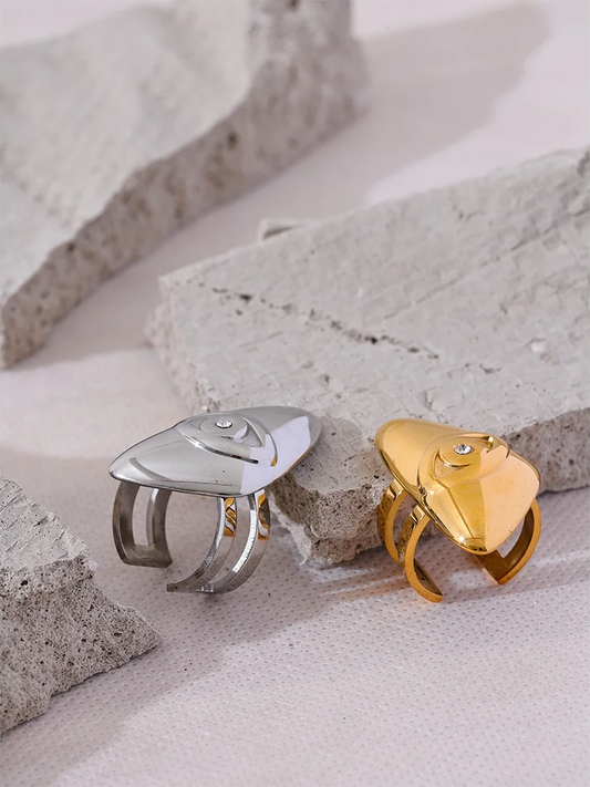 Eye triangle open fashion statement ring women - product image