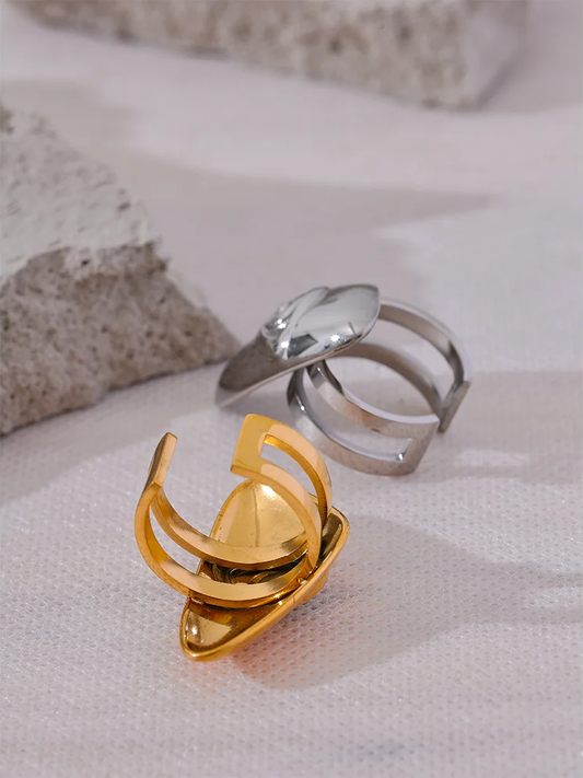 Eye triangle open fashion statement ring women - product image