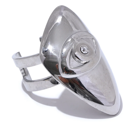 Eye triangle open fashion statement ring women - product image