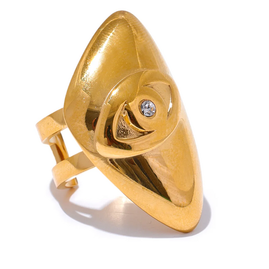 Eye triangle open fashion statement ring women - product image