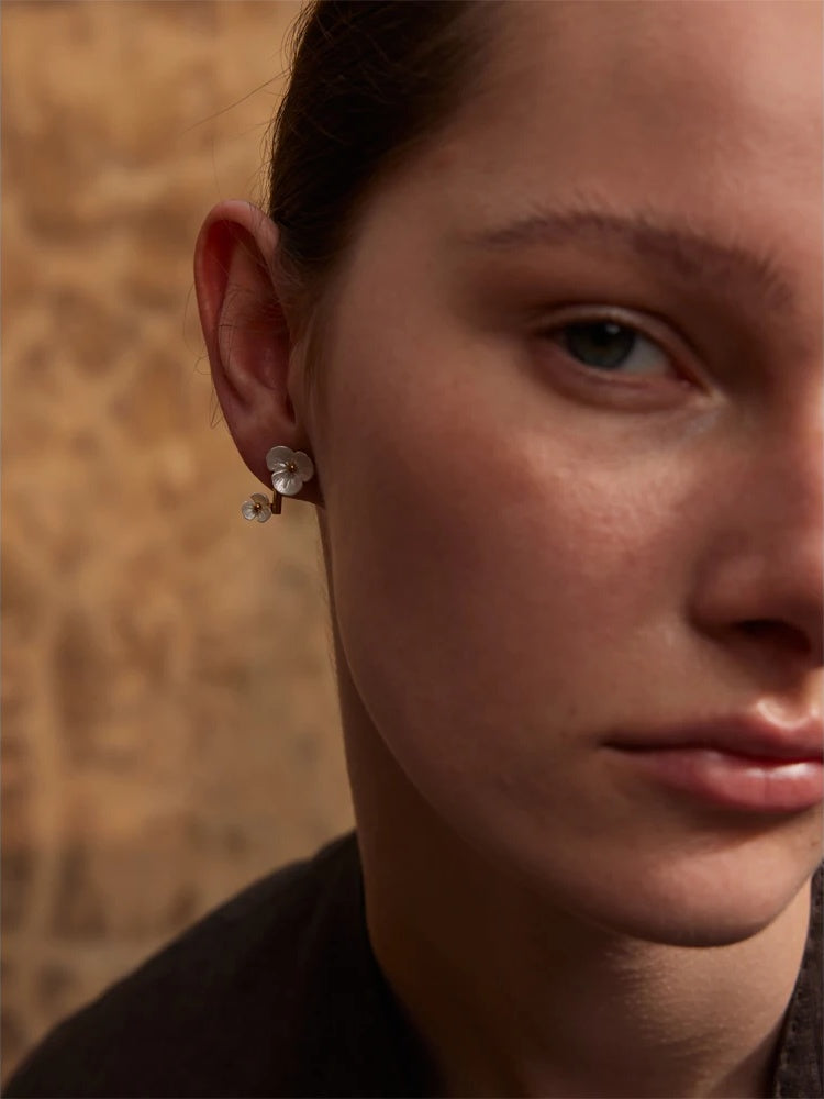 Fairy flower rotating contemporary stud earrings - product image