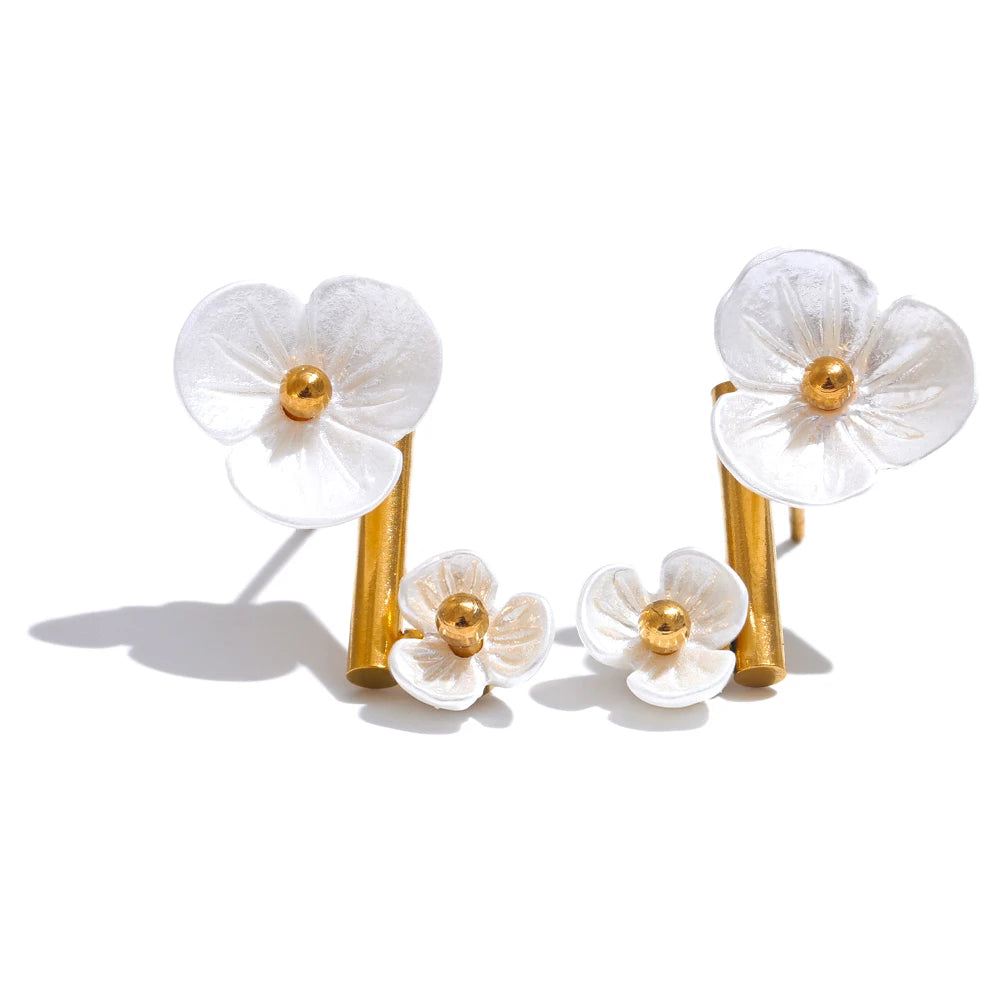 Fairy flower rotating contemporary stud earrings - product image