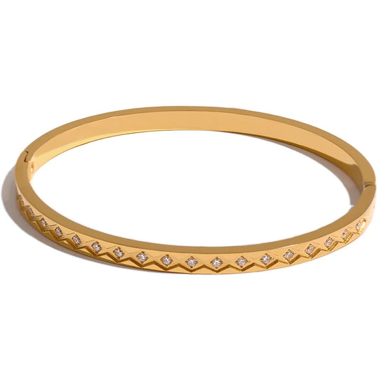 Fashion cast cz contemporary bangle bracelet - product image