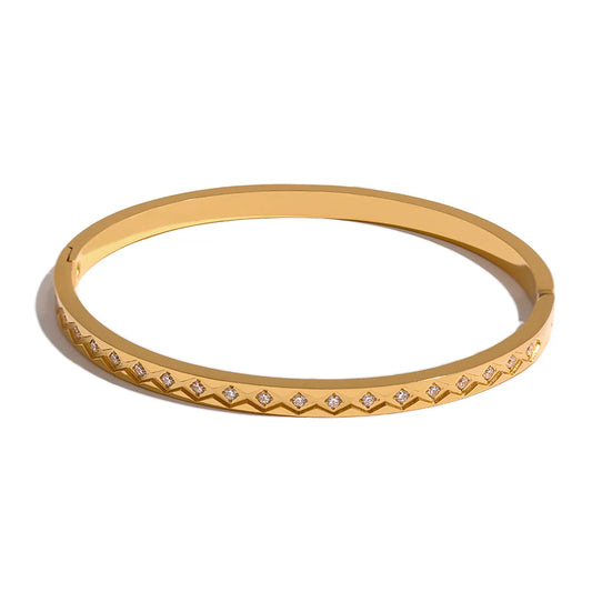 Fashion cast cz contemporary bangle bracelet - product image