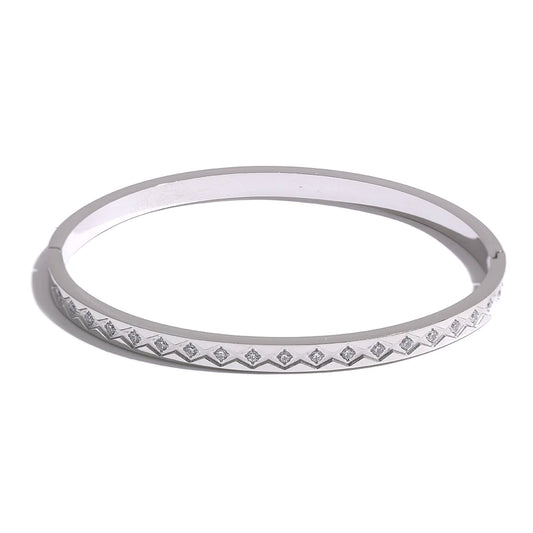 Fashion cast cz contemporary bangle bracelet - product image