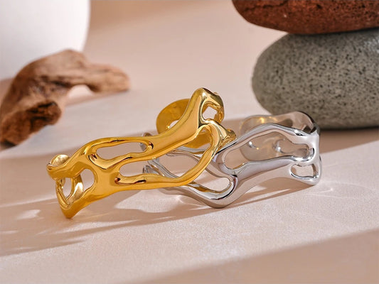 Fashion cast statement open cuff bracelet - product image
