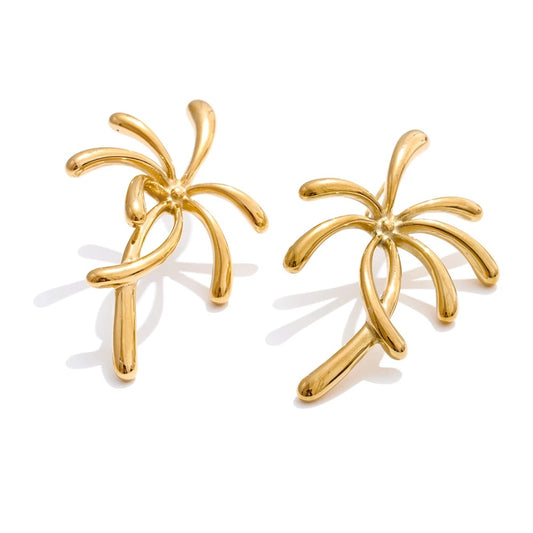Firework coconut tree shape stud earrings - product image