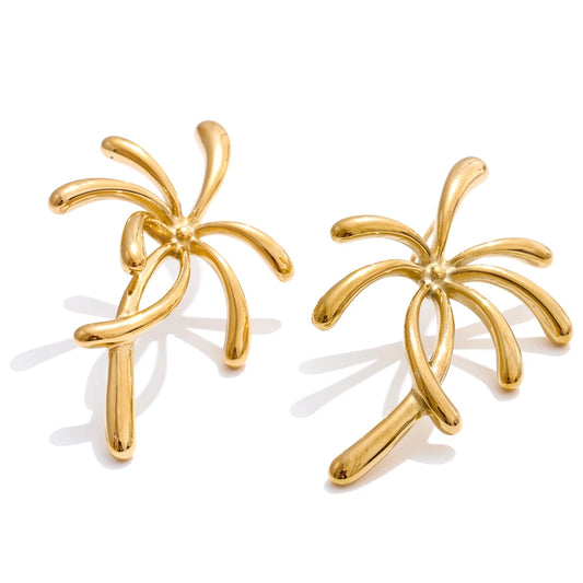 Firework coconut tree shape stud earrings - product image