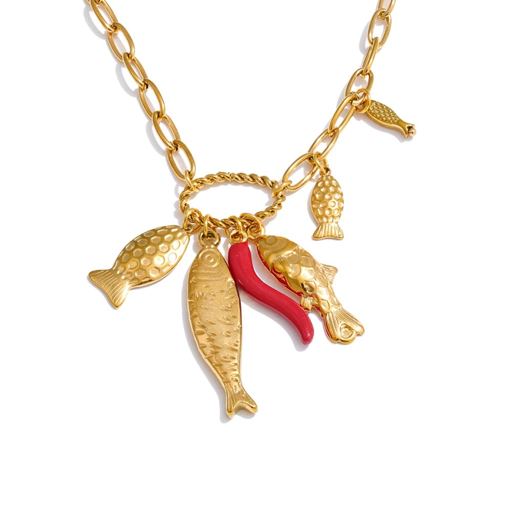 Fish chilli ocean style pendant necklace - product image