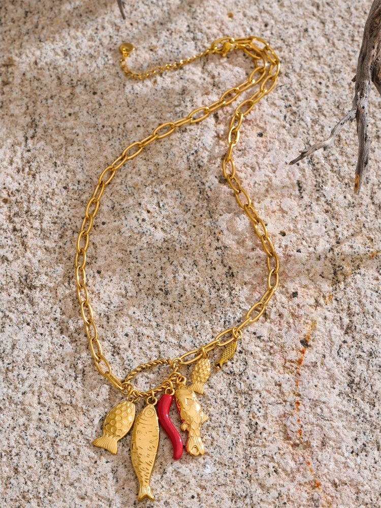 Fish chilli ocean style pendant necklace - product image