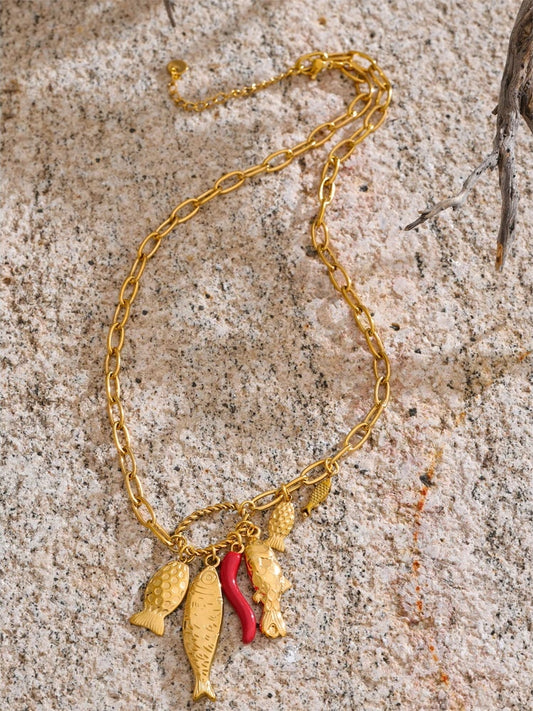 Fish chilli ocean style pendant necklace - product image