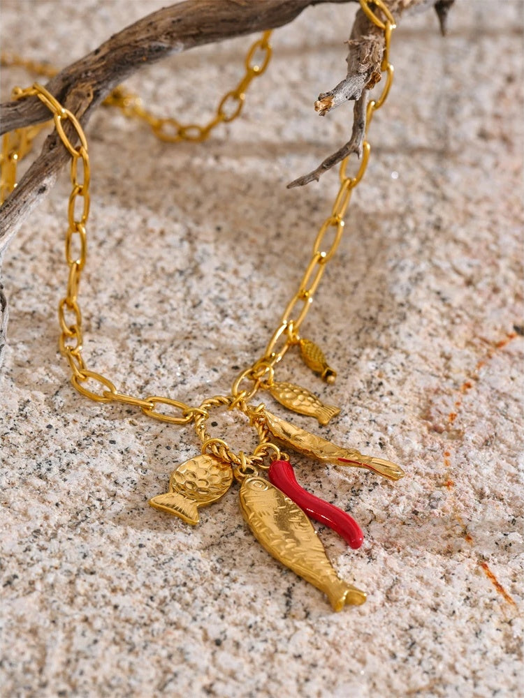Fish chilli ocean style pendant necklace - product image