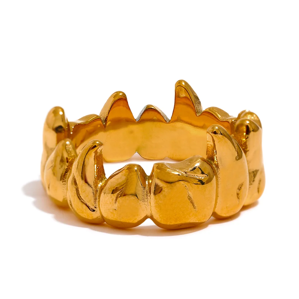 Flame heart wide modern textured ring - product image