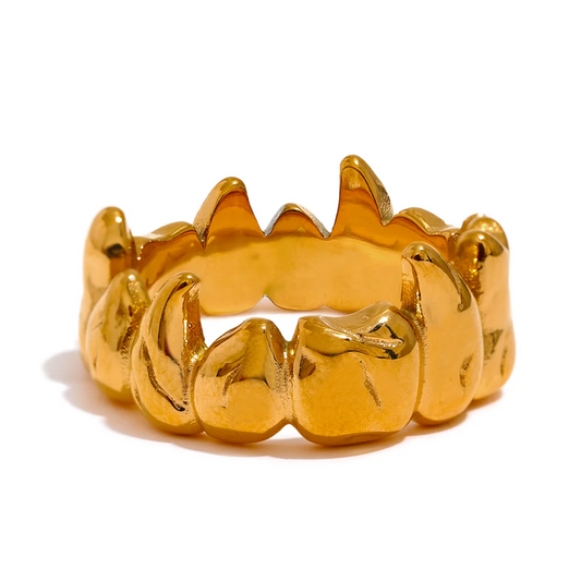 Flame heart wide modern textured ring - product image