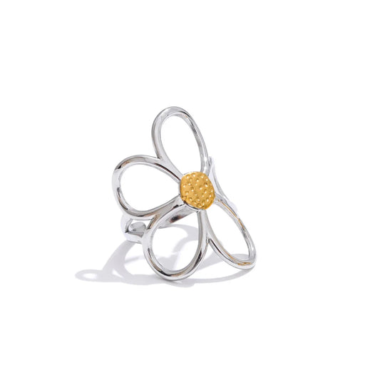 Flower adjustable minimalist ring women fashion - product image
