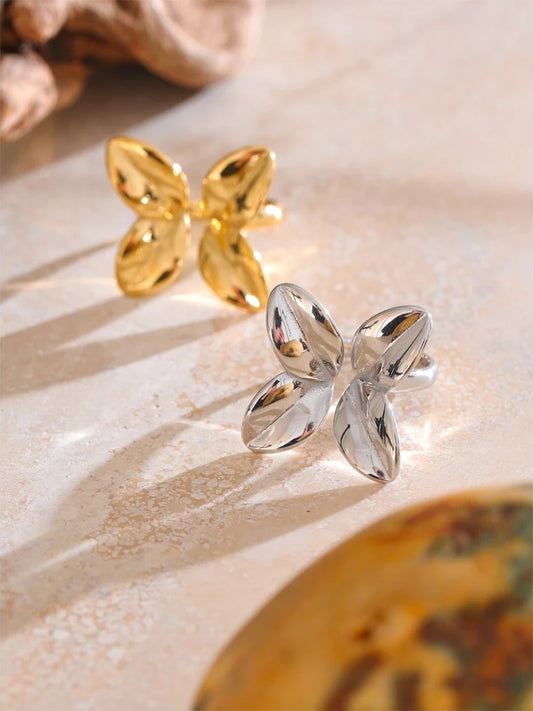 Flower adjustable polished charm fashion ring - product image