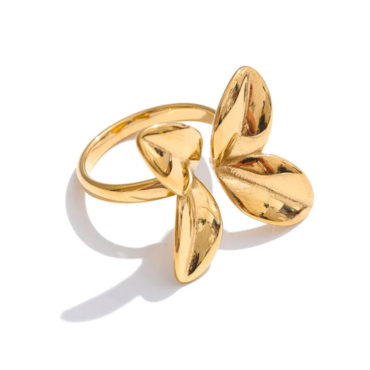 Flower adjustable polished charm fashion ring - product image