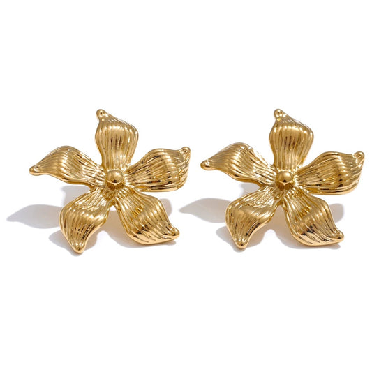 Flower allergy-free daily fashion stud earrings - product image