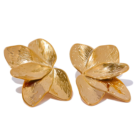 Flower big statement stud earrings - product image