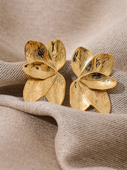 Flower big statement stud earrings - product image