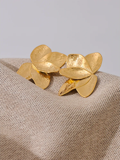 Flower big statement stud earrings - product image