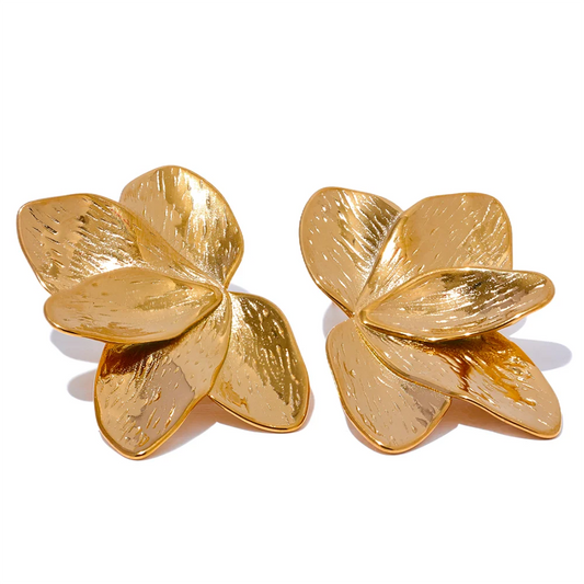 Flower big statement stud earrings - product image