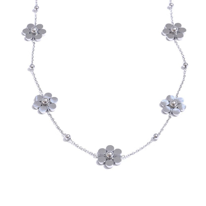 Flower chain link necklace women - product image