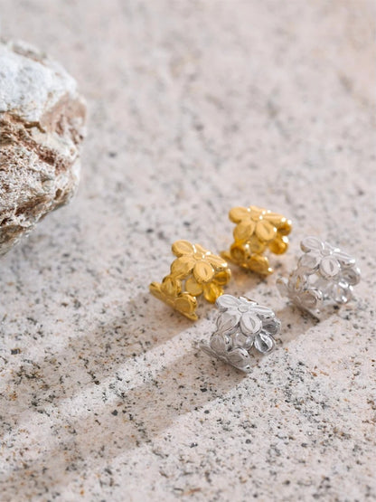 Flower ear bone clip earrings non-piercing - product image