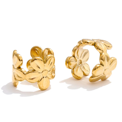 Flower ear bone clip earrings non-piercing - product image