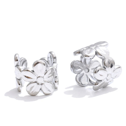 Flower ear bone clip earrings non-piercing - product image