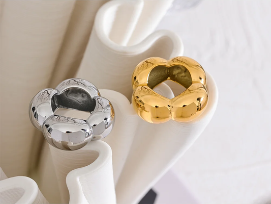 Flower hollow big contemporary ring - product image