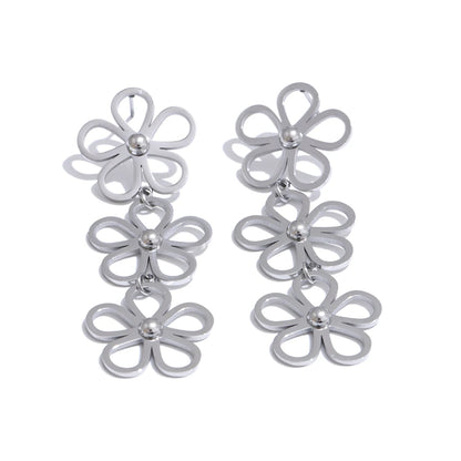 Flower long drop dangle earrings women fashion - product image
