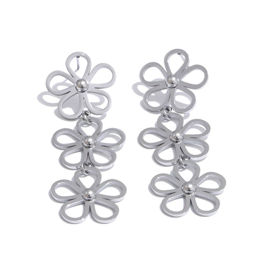 Flower long drop dangle earrings women fashion - product image