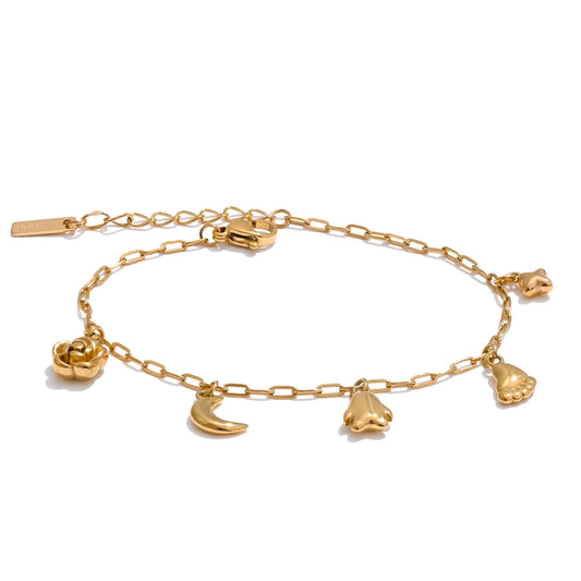 Flower moon star charms chain drop bracelet - product image