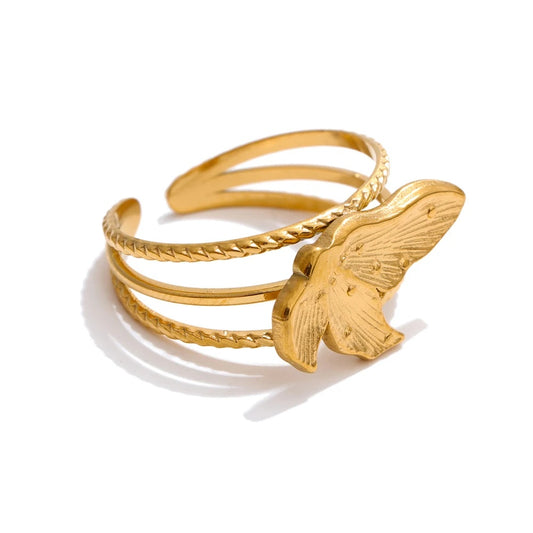 Flower open adjustable daily fashion ring - product image