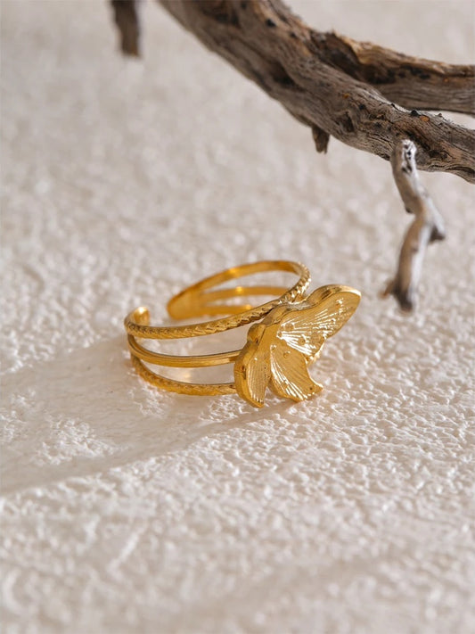 Flower open adjustable daily fashion ring - product image